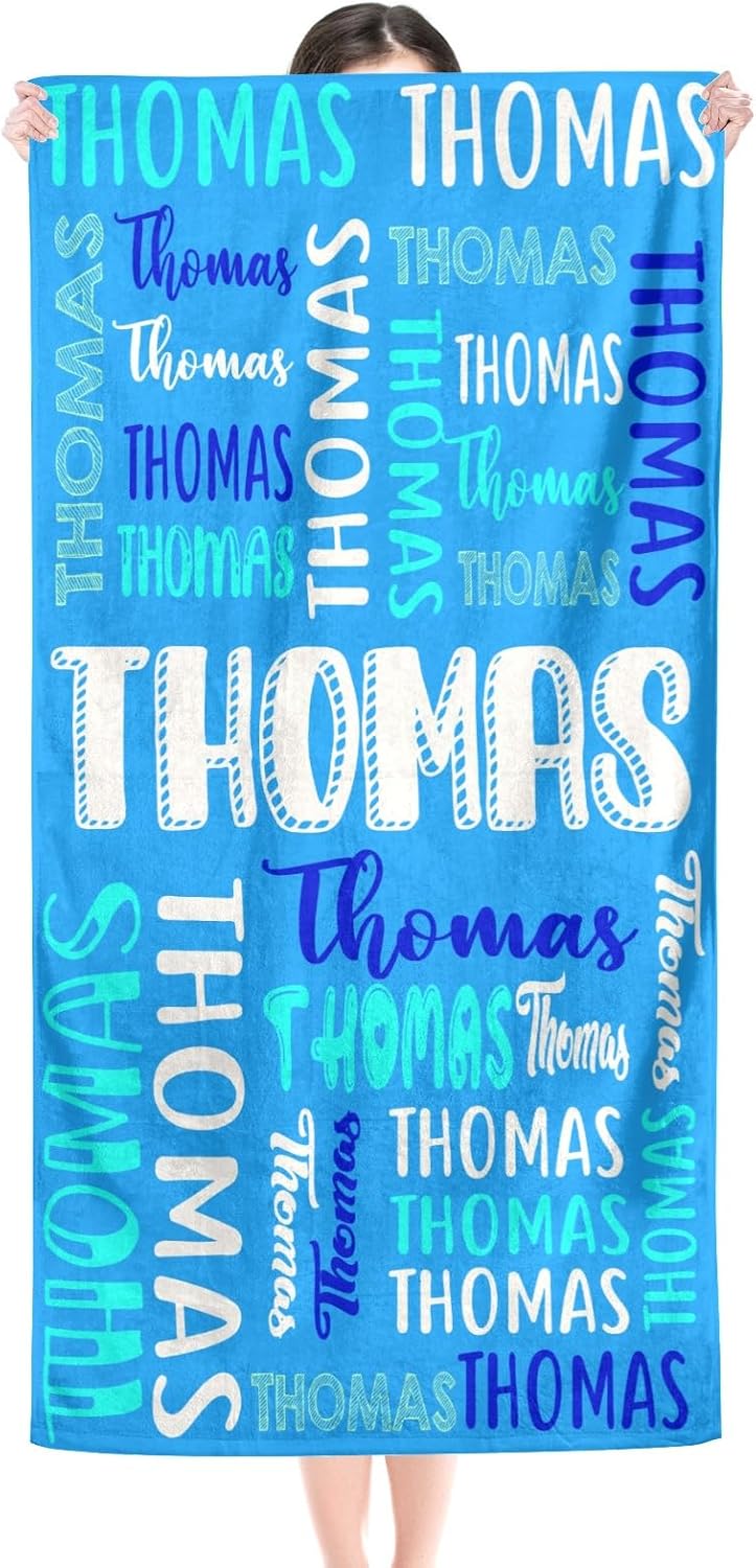 Esthqetic Personalized Beach Towels Custom Beach and Bath Towels with Name for Kids