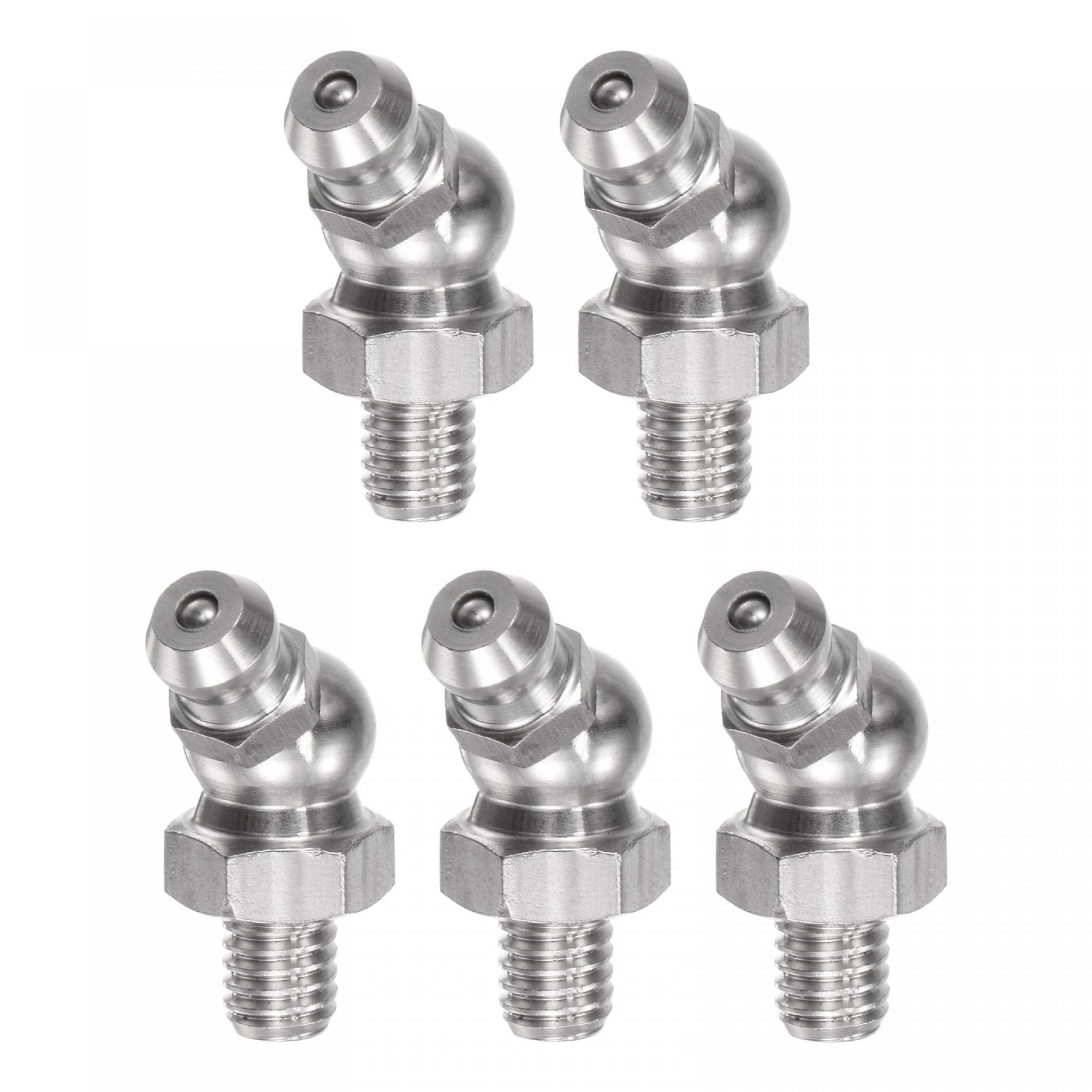 Raccord de graisse M6 45 degrés en acier inoxydable uxcell pour lubrification de machines x5