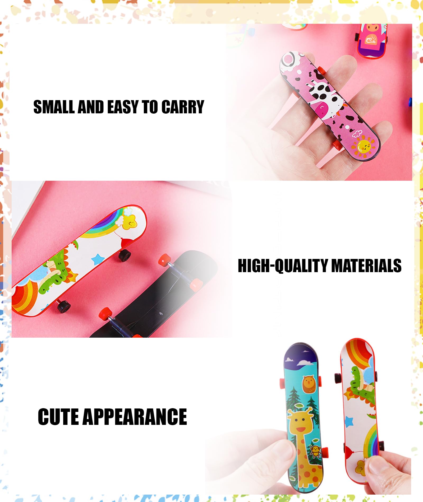 AGMITRAKA 4pcs Mini Skateboard Toys, Fingerboard Set for Kids, Inspired Finger Board Skateboard, Small for Finger Tricks and Fun - Image 3 thumbnail
