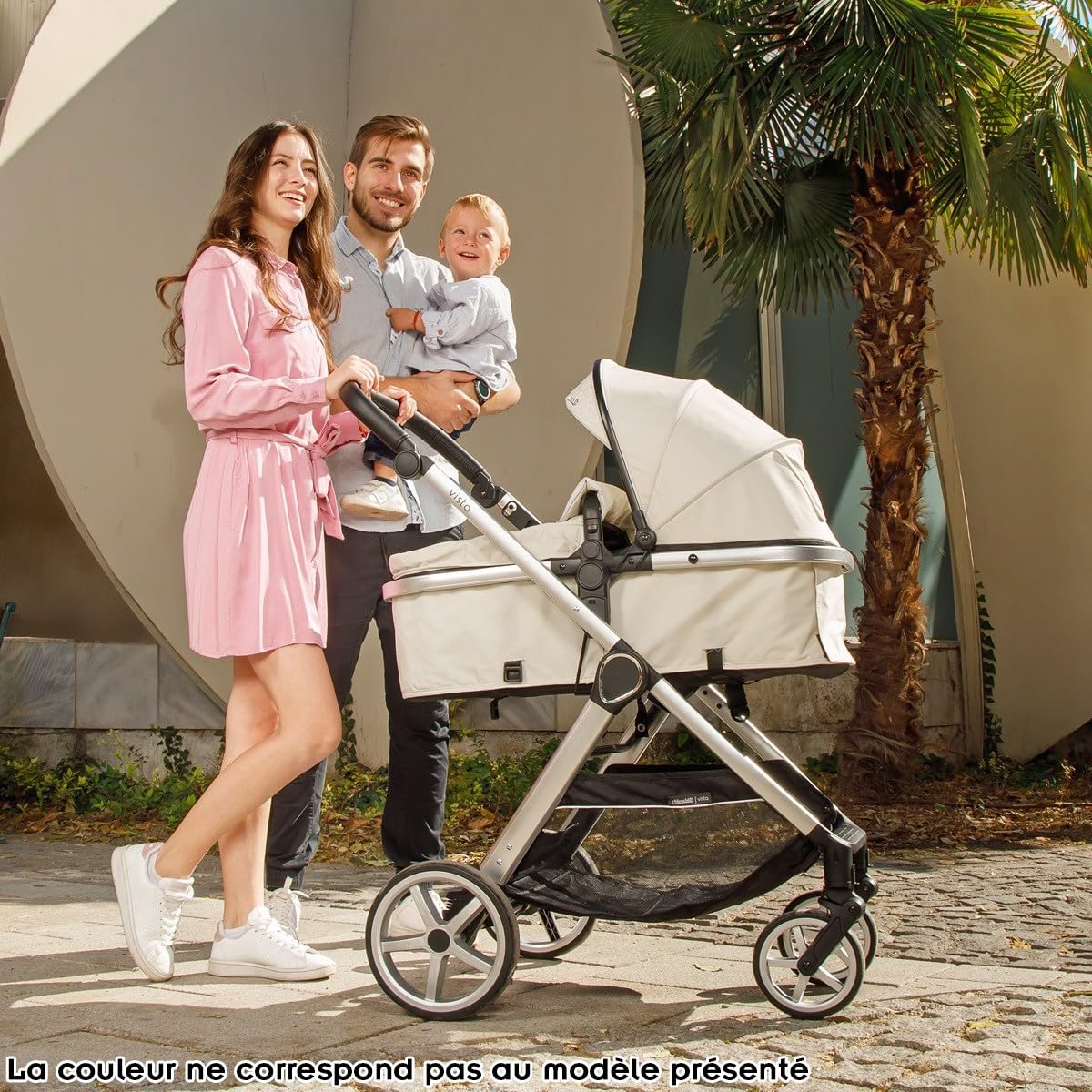 VISTA Poussette combinée jusqu'à 22 kg nacelle souple + assise classique Gris sans cosy