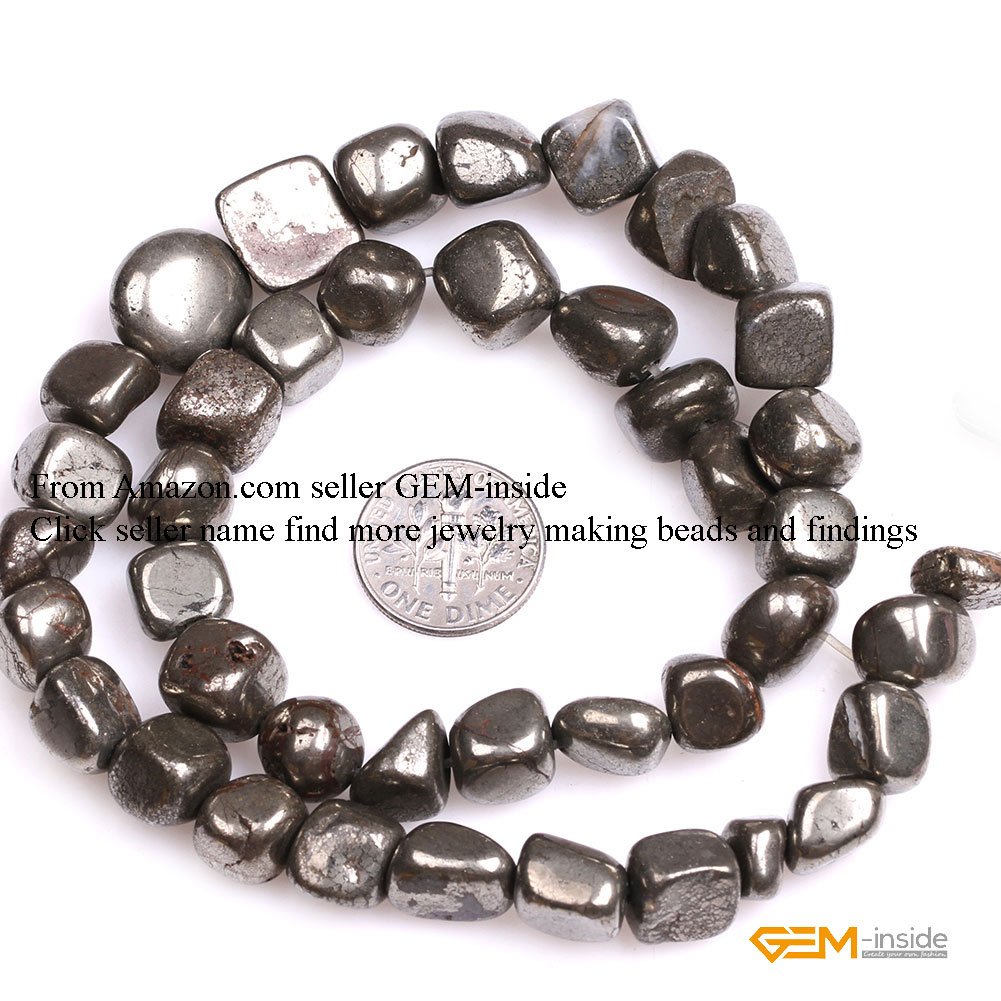 Natural Pyrite Gemstone Beads - 15" Strand Of Freeform Loose Beads For Jewelry Making
