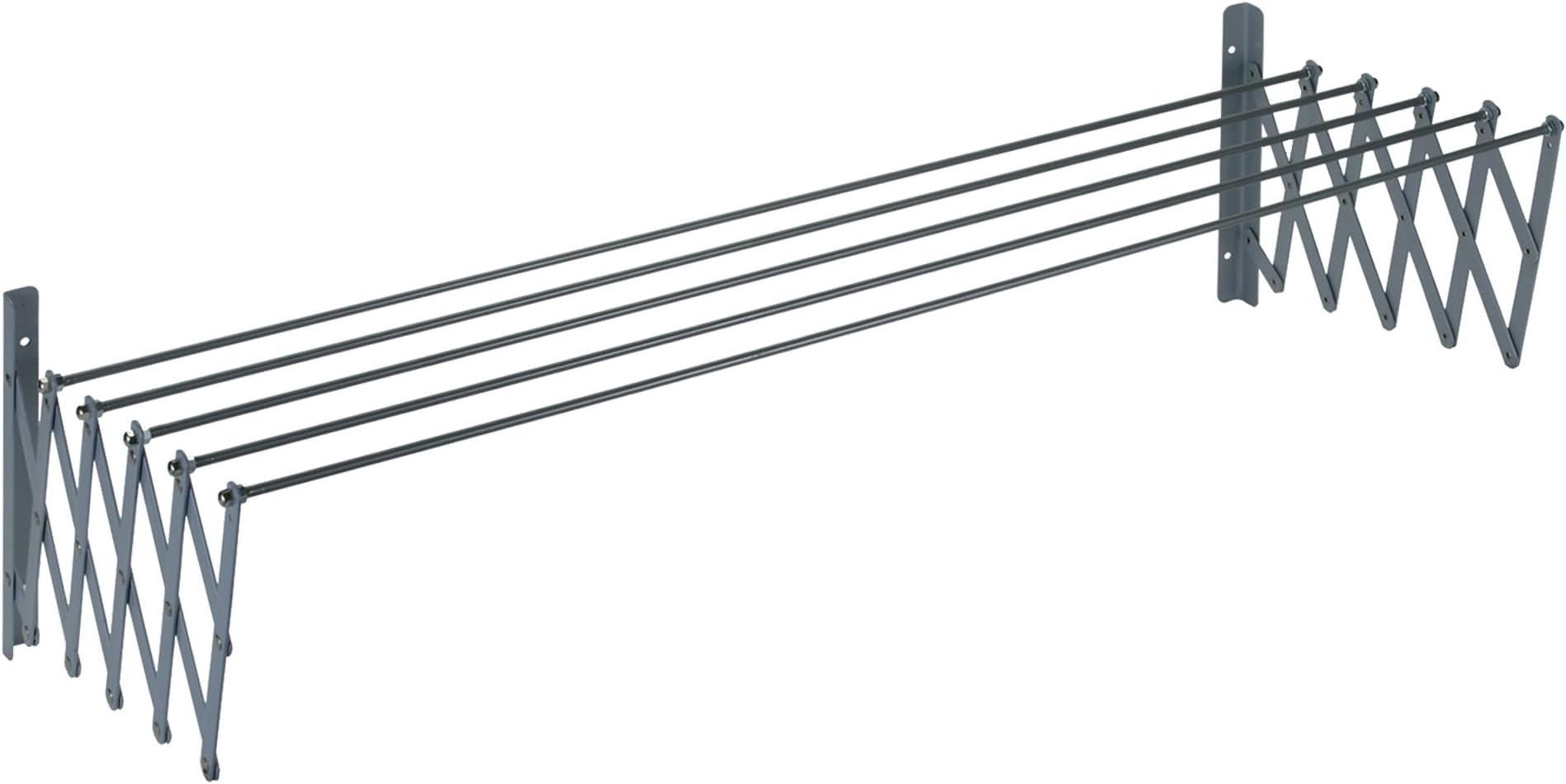 Sauvic Extendable Wall Mounted Grey Clothes Airer 140 cm