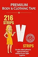 MIXOSA 216 Strips Double Sided Tape for Fashion, Clothing and Body Tape | All Day Strength Invisible Dress Tape for women | Gentle to stick on Skin and clothes | Transparent (216 Strips)