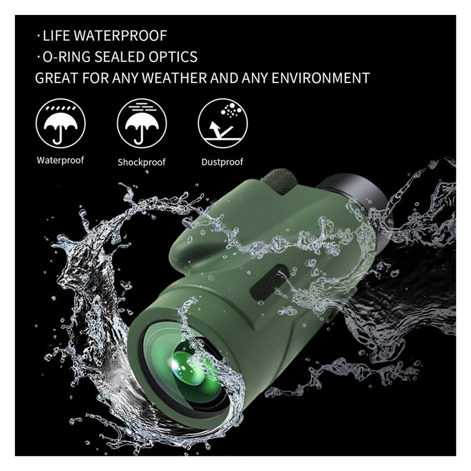 Telescopio 12X50 Monoculare Outdoor Campeggio Viaggio Caccia HDTelescopio con treppiede Supporto per Cellulare Guarda Uccelli (Color : Monocular Set)