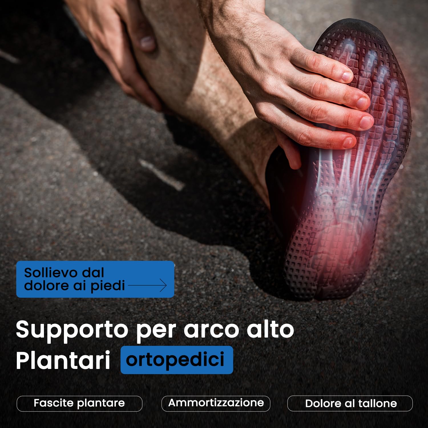 PCSsole Solette Gel Plantari Ortopediche, Solette Scarpe Antinfortunistiche per Sportive per Piede Piatto, Fascite Plantare, Dolore ai piedi, Soletta per Uomo e Donna