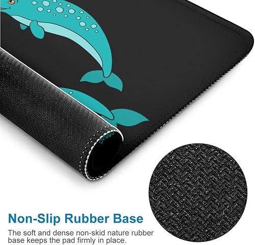 Miniatura 3 de Narwhal - Alfombrilla cuadrada de goma antideslizante impermeable para computadora, oficina, laptop, escritorio