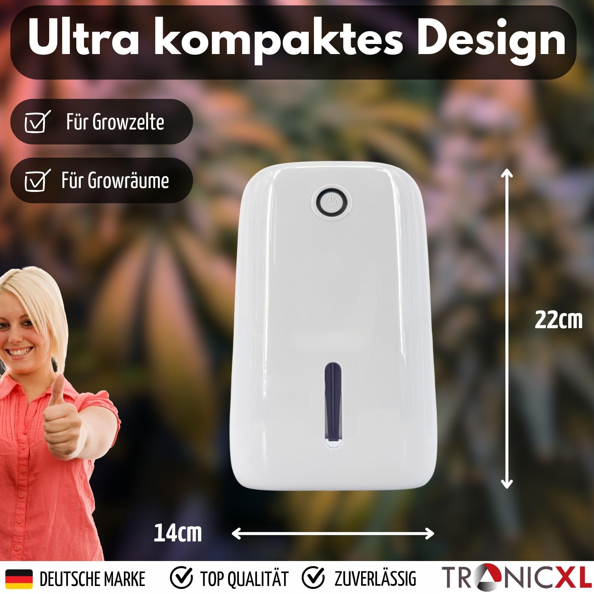 TronicXL Grow Luftentfeuchter elektrisch für Growbox Hydro Zuchtzelt Grower Anbau Zubehör für Komplett Set Box Zelt Zelte Luft Entfeuchter Hygro Klima 