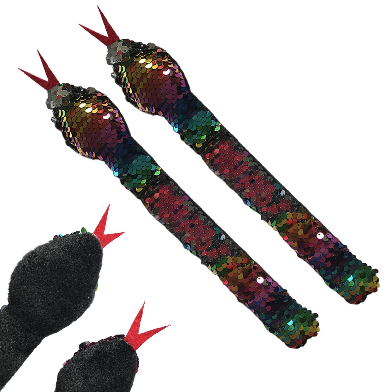 Halloween Slap Bracelets Snake Bracelet,Sequin Wristband Snake Bracelets - Snake Wrist Slap Band Patting Wristband for Boys Friends Kids
