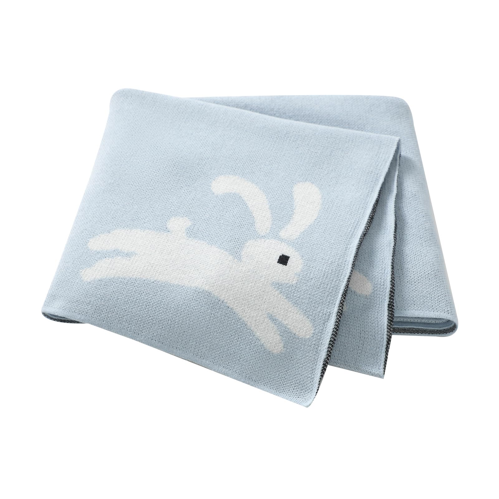Hadetoto Baby Blanket for Newborn Soft Cozy Knitted Cotton Blankets Baby Essentials Gifts for Newborn Girl Boy 100 x 80cm