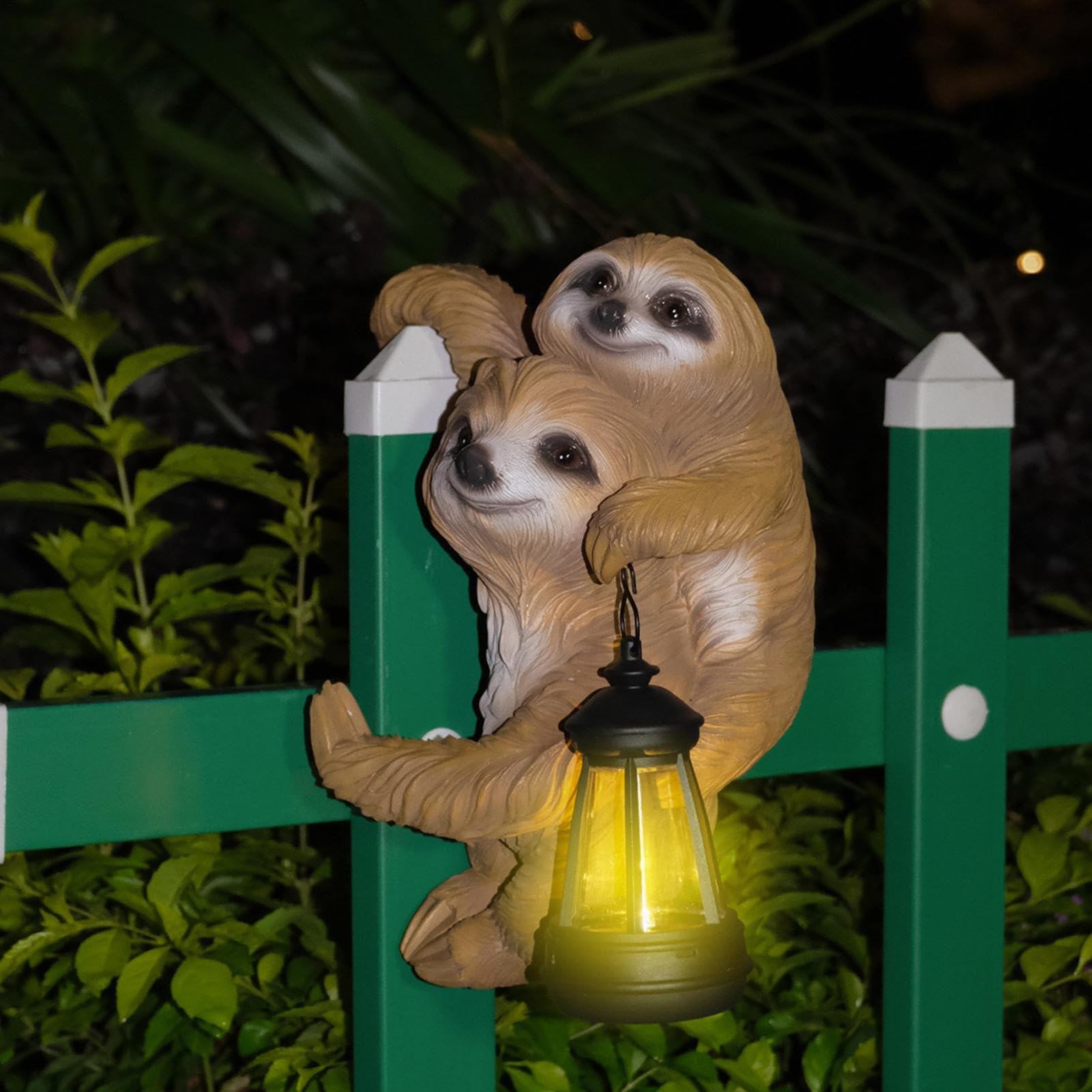Solarna Statua Ogrodowa Urocza wodoodporna figurka leniwca wykonana z | Posąg Ogrodowy Lampion Solarny Na Patio, Podwórko, Trawnik, Ścieżkę, Balkon, Do Parku, Na Kwietnik