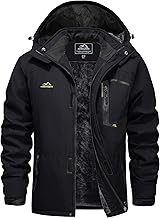 EKLENTSON Mens Coats-Winter Waterproof Fleece Jacket Windbreaker Mountain Hiking Walking Skiing Jacket Warm Outerwear Sports Thermal Hooded Coat Multi Zip Pockets
