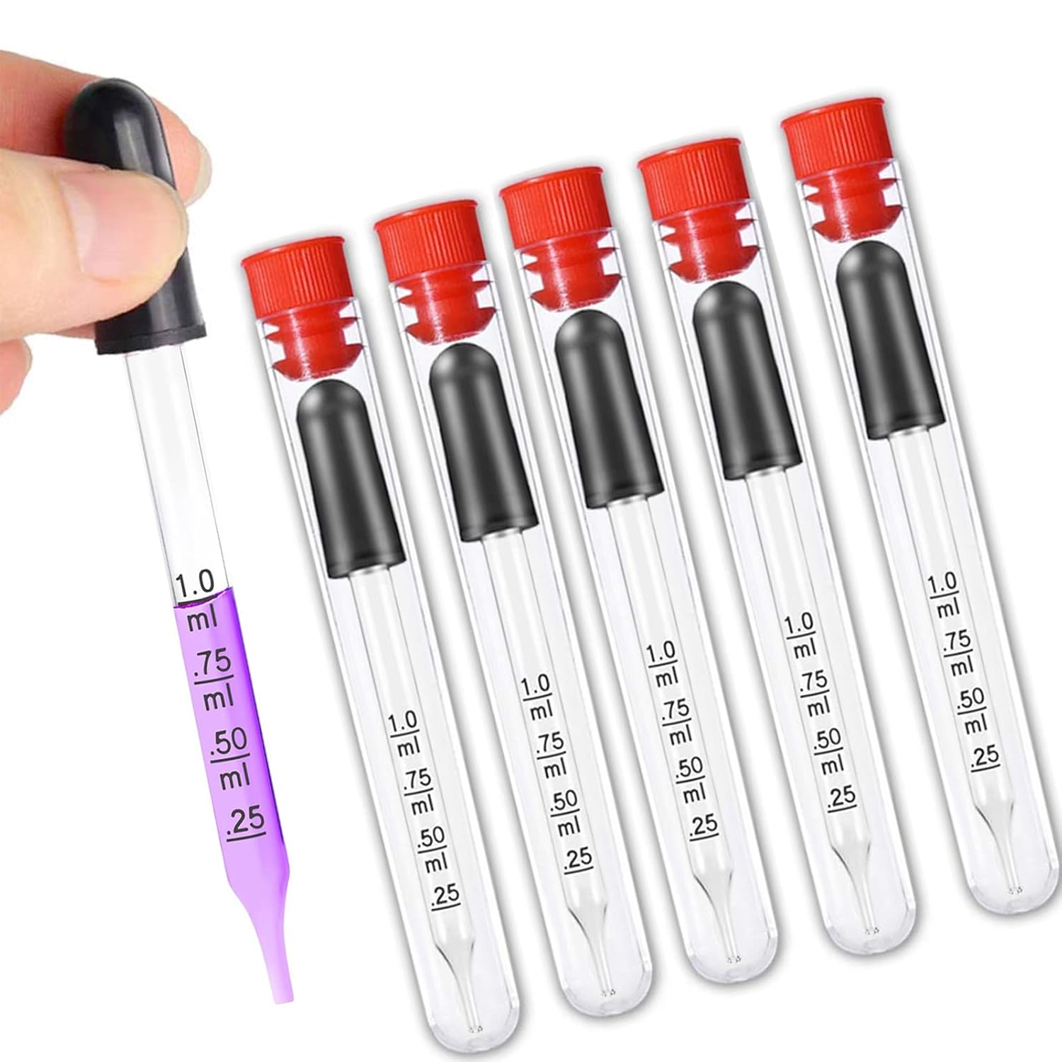 5 PCS Pipettes, Pipette Dropper, Thick Dropping Pipette with Black