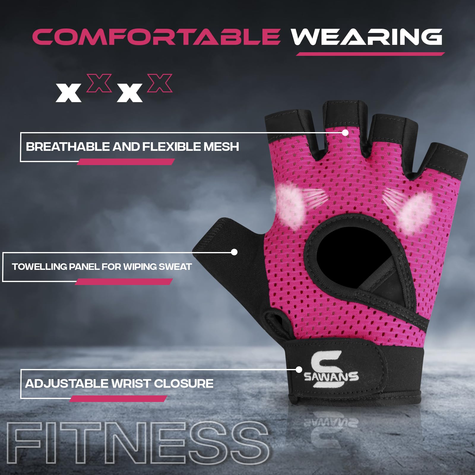 SAWANS Guanti da palestra per uomini e donne guanti da sollevamento pesi fitness allenamento traspirante allenamento antiscivolo in silicone protezione palmo esercizio aderente aderente appeso pull-up