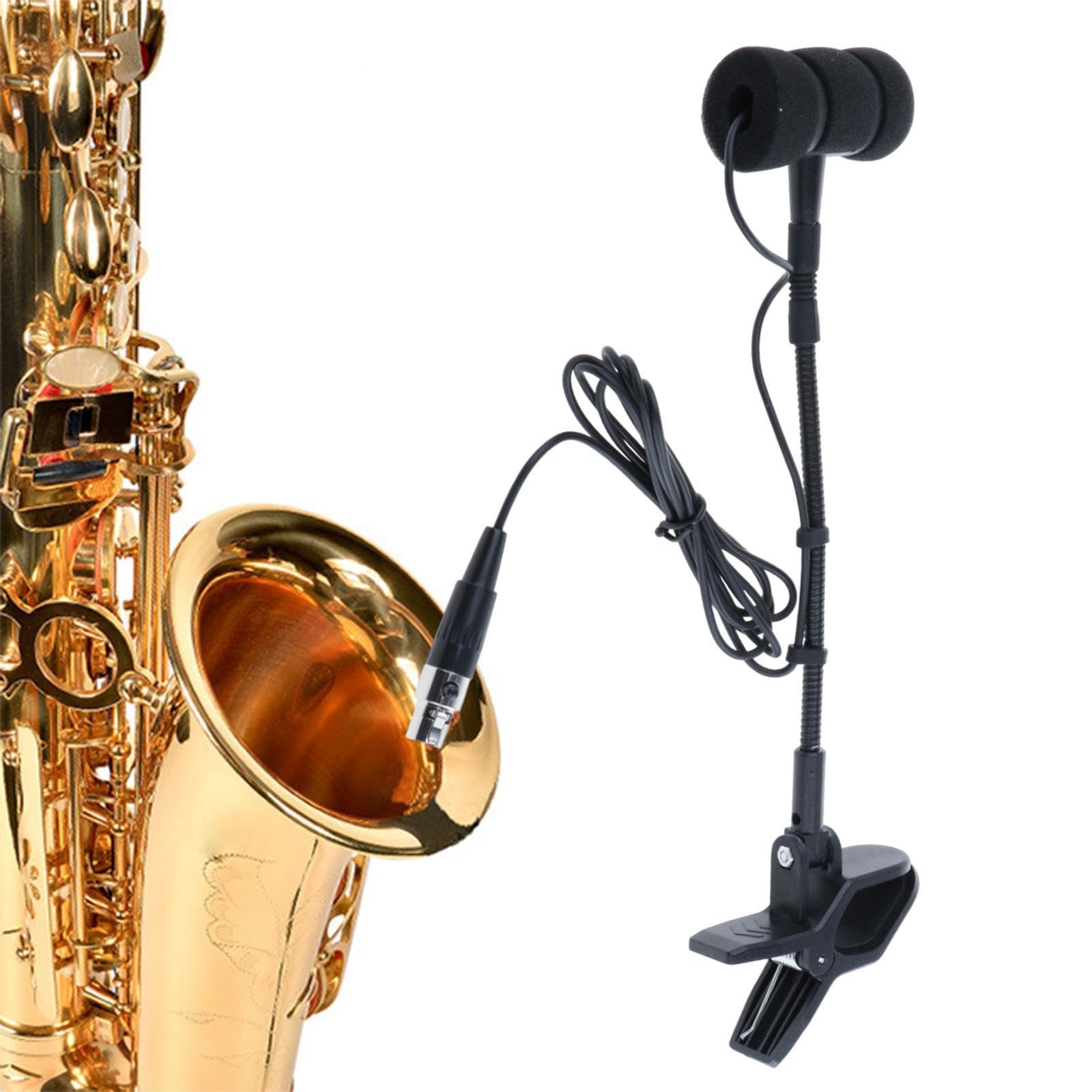 Micrófono con Cable para Instrumentos Musicales, Accesorios para Instrumentos, Micrófono Portátil con Clip para Tocar, Interpretar Y Grabar en Estudio, 3 Pin para Erhu