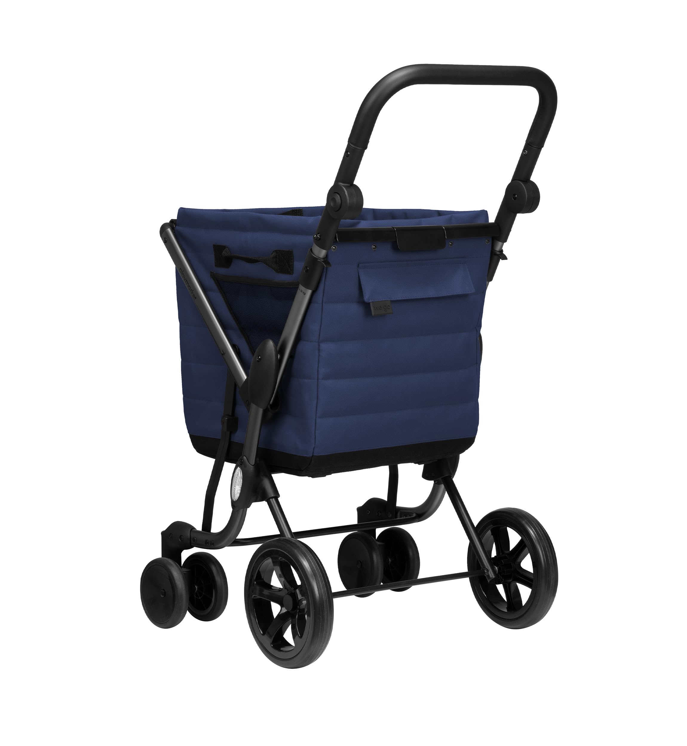 Playmarket We Go Premium. Carro de la Compra Ligero y Plegable. Textil Impermeable sostenible. Manillar Regulable y Ruedas traseras giratorias. Capacidad 55L (Blueberry D4)