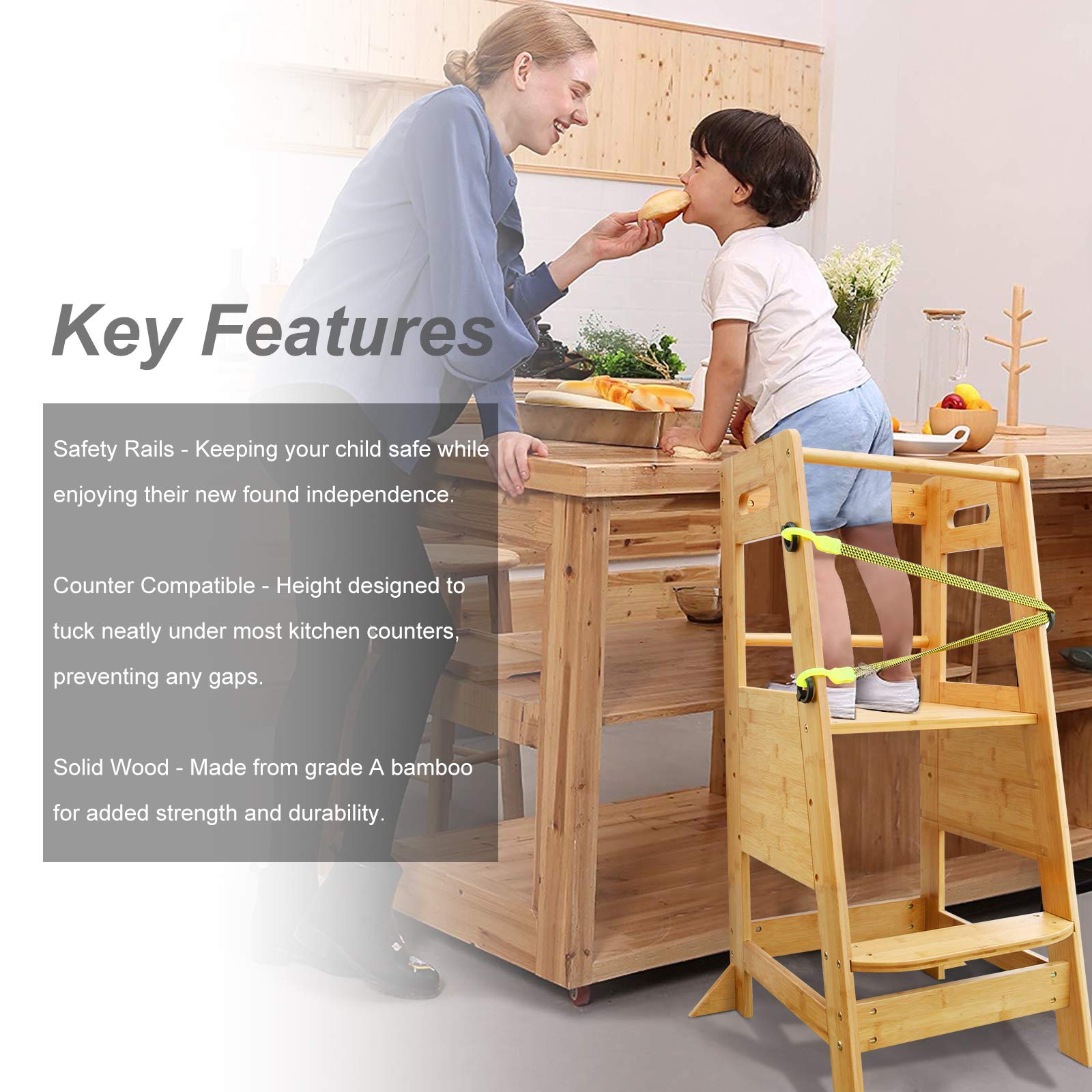 X XBEN Kitchen Helper Stand Toddlers, Montessori Kitchen Helper for