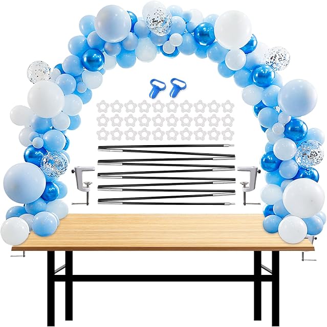 IDAODAN Balloon Arch Stand Kit, 13Ft Adjustable Table Balloon Arch Kit for Most Table Sizes, Balloon Arch Frame for Birthday Wedding Graduation Baby Shower Party Decoration