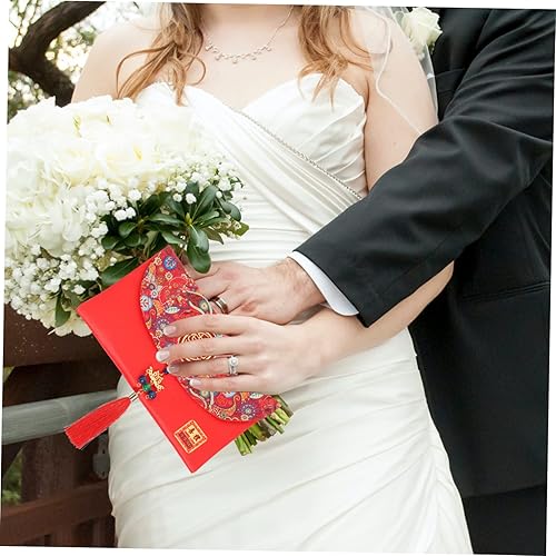 Miniatura 8 de Abaodam 4pcs Gift Bag Chinese Hong Bao Silk Red Envelopes Money Wraps Sobres Para Red Money Bags Cash Pockets Decorative Envelopes Chinese Wedding