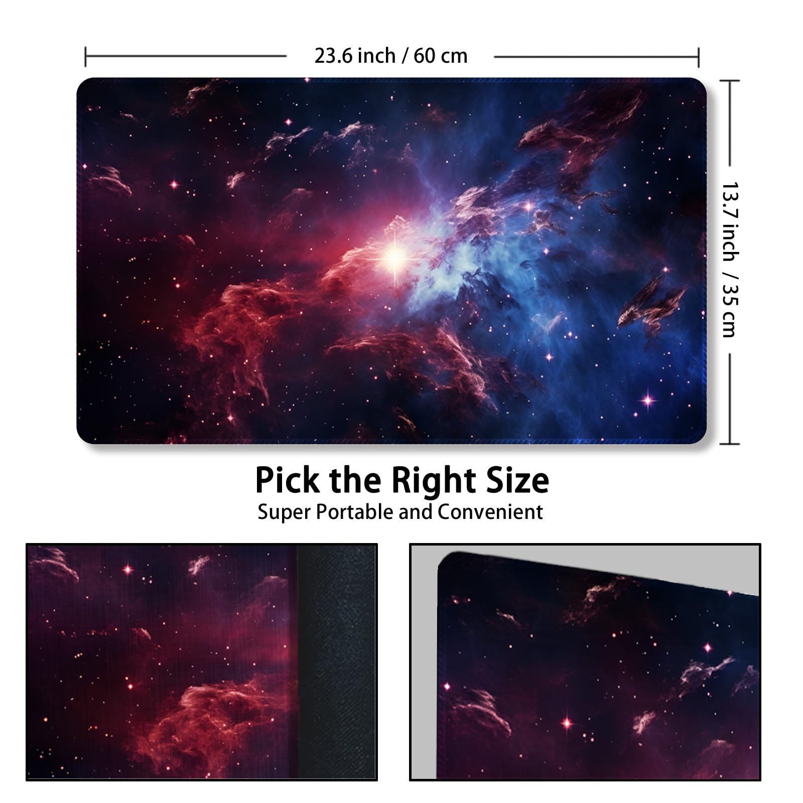 Tapis De Jeu MTG Malqiqi 61x35,6 Cm - Antidérapant Avec Sac De Rangement - Design Volcano