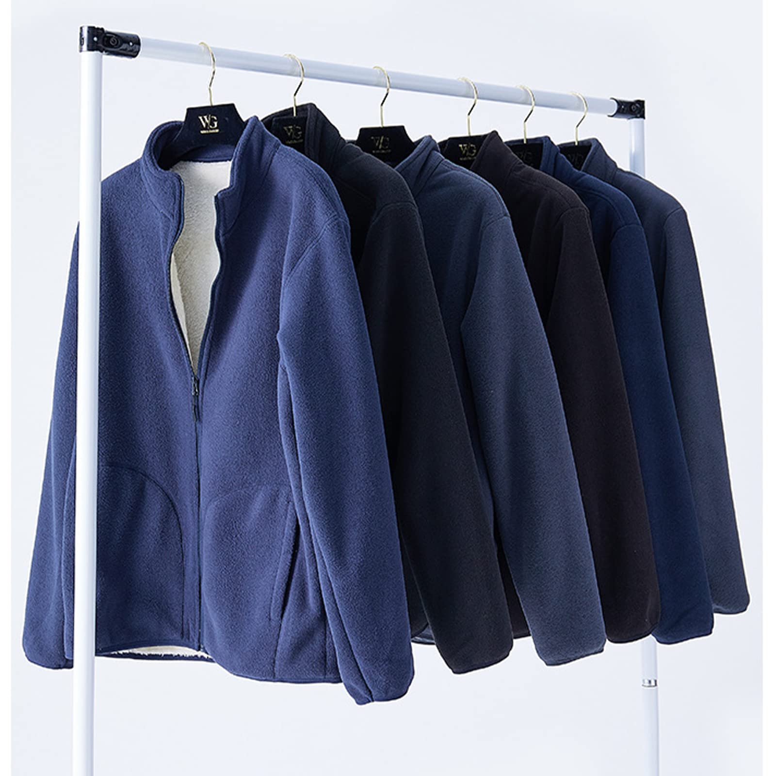 HB1 Chaqueta de Forro Polar para Hombre, Abrigo Grueso para Acampar al Aire Libre, Abrigo para Turismo, Escalada de Montaña, Ropa de Abrigo con Cuello Alto
