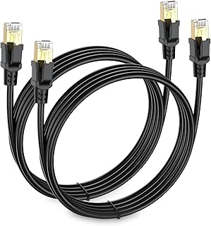UVOOI Cat8 Ethernet Cable 3FT 2-Pack, High Speed Ethernet Cable Cat8 Internet Network Patch Cord 40Gbps 2000Mhz for Router, Modem, Switches, Laptop, Gaming, Home Network (3.3FT, 1M)