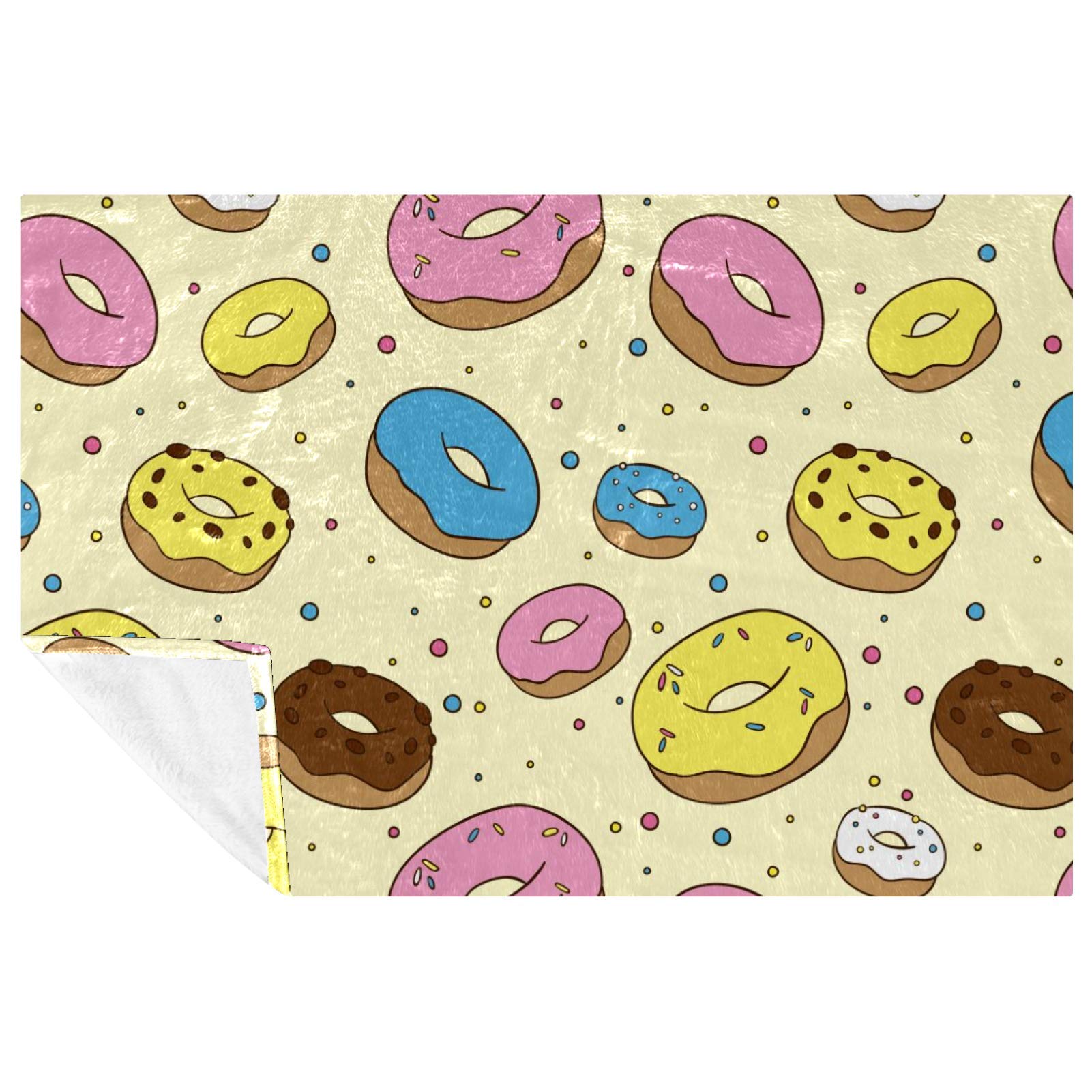 Plaid chaud Sweet Donuts pour pique-nique camping et plage