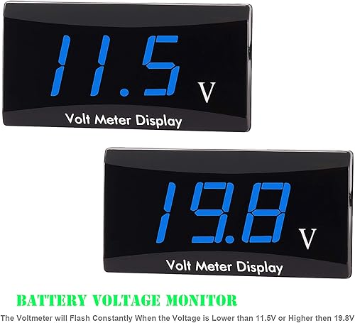 Miniatura 3 de Kinstecks - Voltímetro digital de motocicleta de 12 V CC con pantalla LED, medidor de voltaje para motocicleta y coche, monitor de voltaje