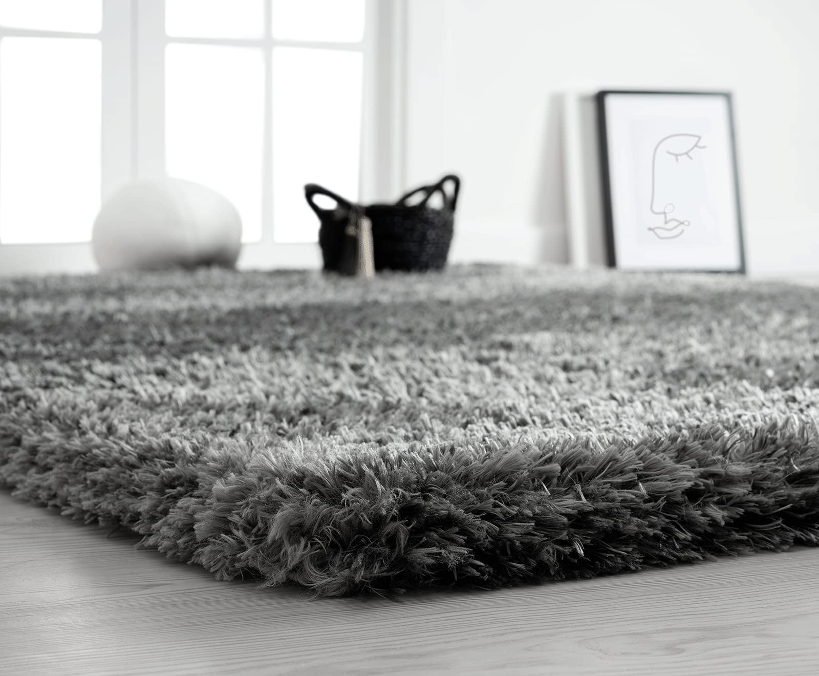 Mia's Teppiche Fiona Rug Living Room, Bedroom Anthracite 80x150 cm High Pile