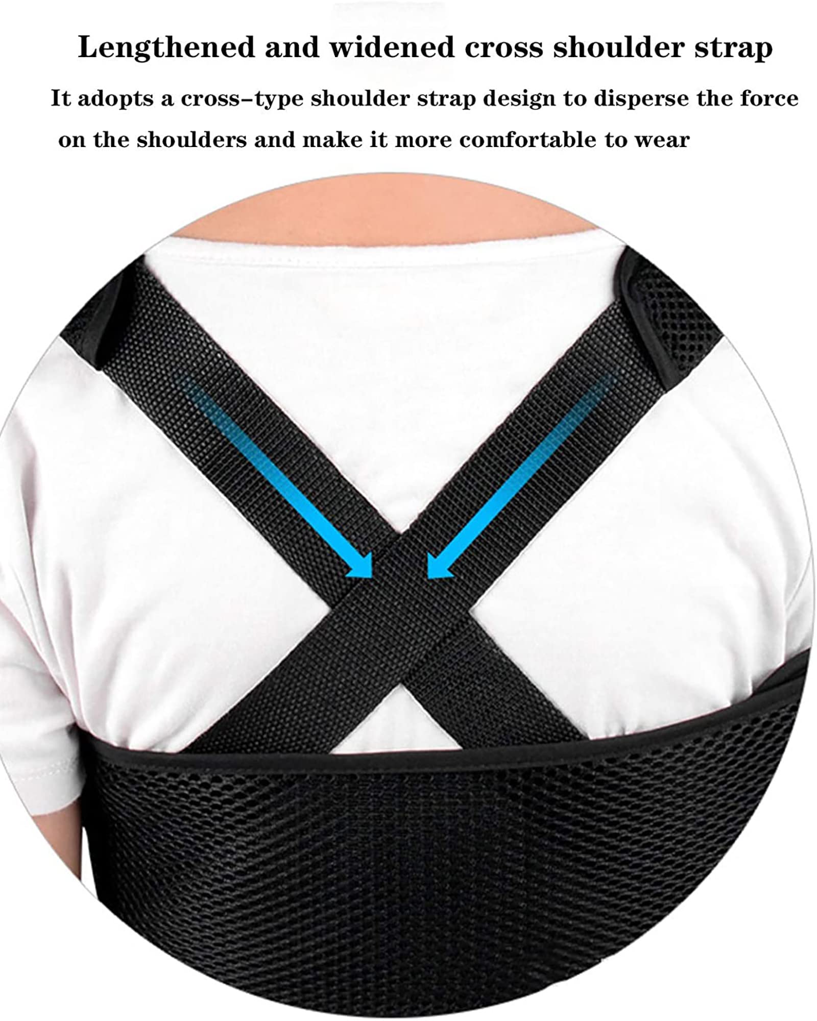 Cabestrillo de brazo fracturado de antebrazo para niños, soporte de brazo ajustable, correa de soporte, inmovilizador de lesiones de hombro transpirable para esguinces de dislocación, L (M)