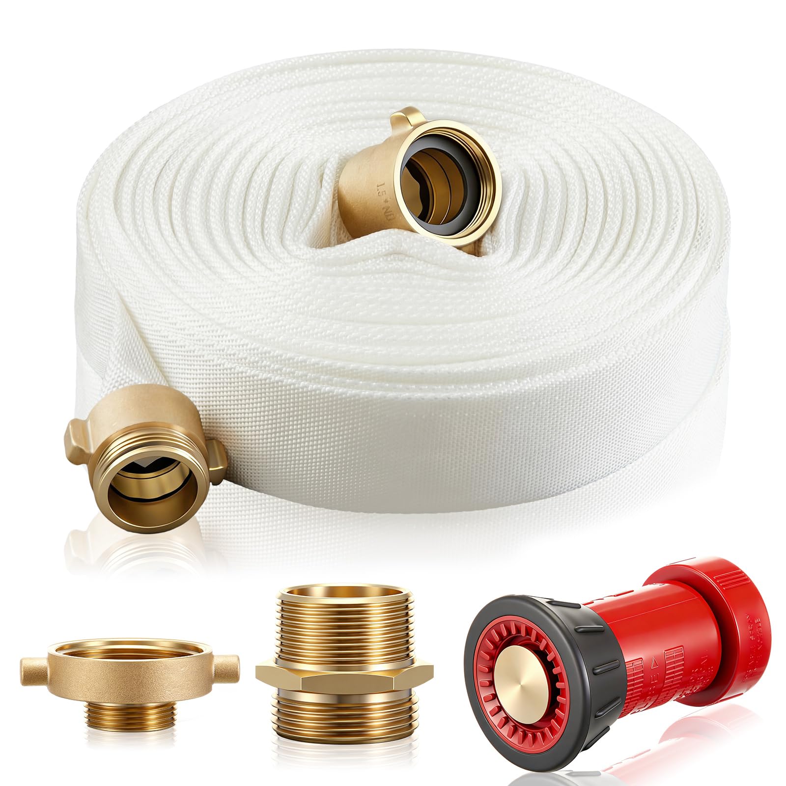 Photo 1 of Tellegloww Fire Hose Kit - 100ft, 1.5" ID, NST/NH Couplings