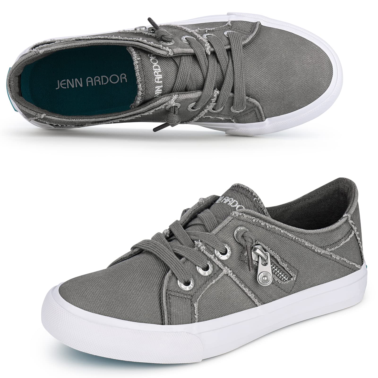 Women’s Fashion Sneakers Slip On Shoes Women Sneakers Casual Canvas with  Zipper Ladies Shoes