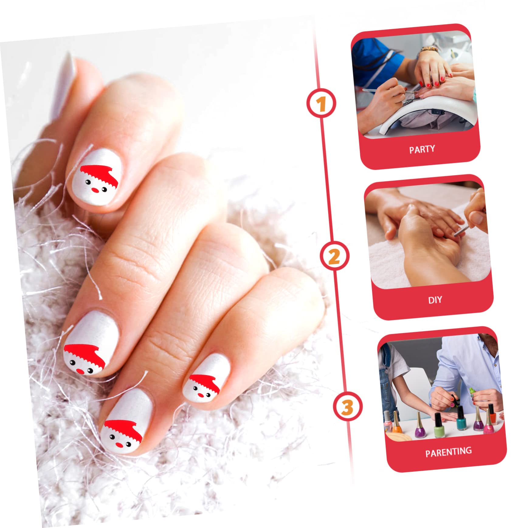 Healvian 25fogli Adesivi Per Unghie Natalizi Di Stickers Per Manicure Fai Da Te Wraps Per Unghie Tema Natale Facile Applicazione e Design Naturale Per Festività Art Creativa