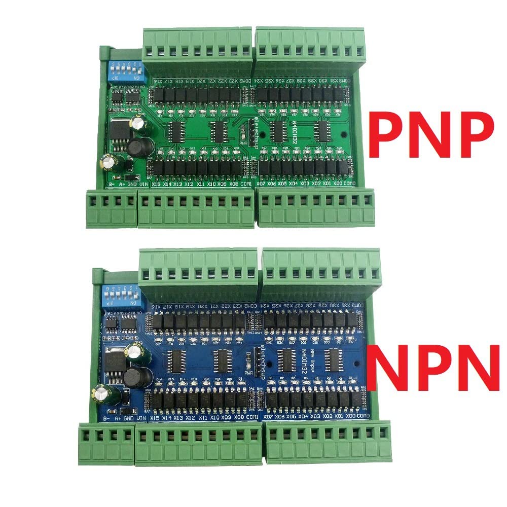 32 Channel PNP NPN Lsolated Digital Input RS485 Modbus Rtu Controller Module DC 12V 24V PLC Switch Quantity Acquisition Board (PNP with Case)