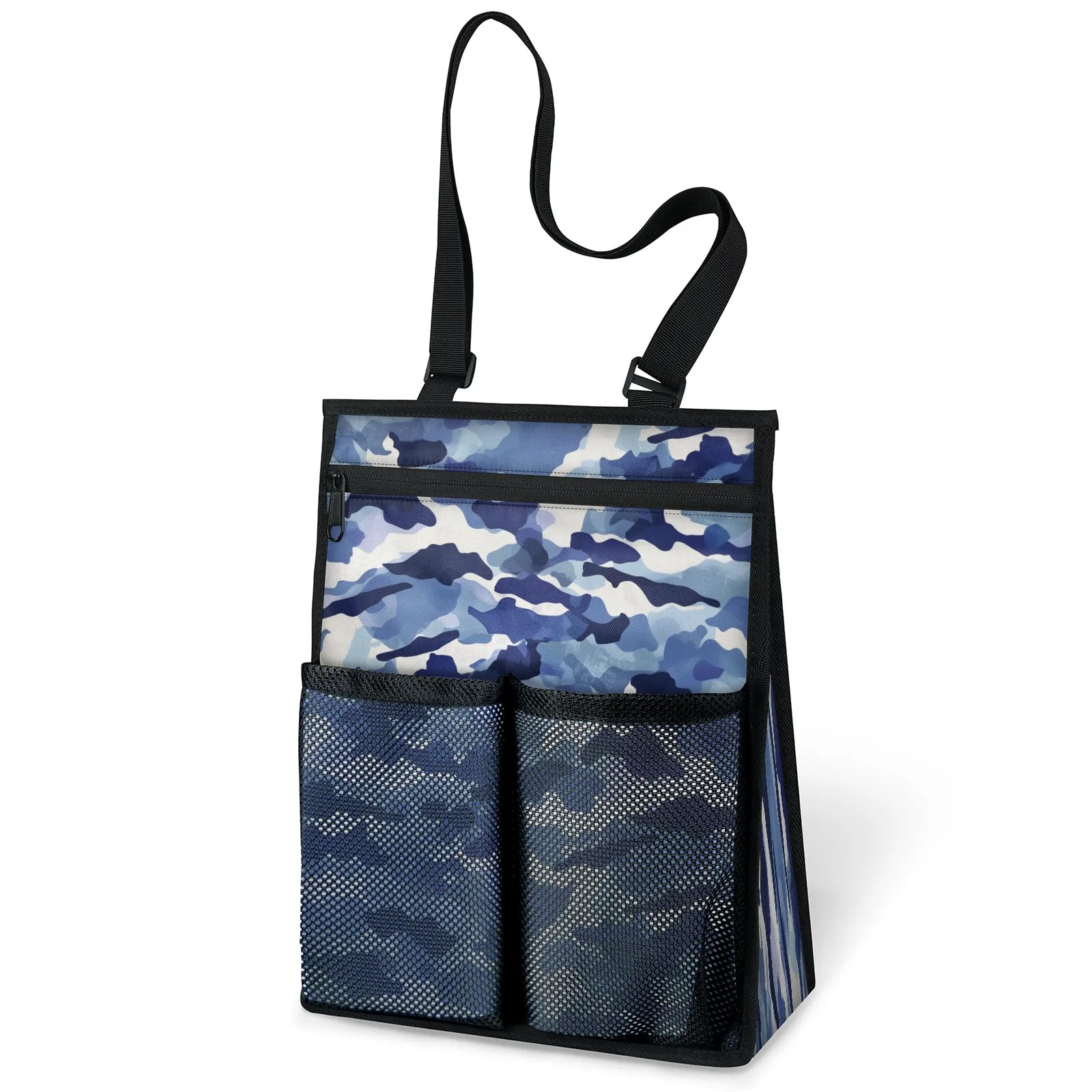 Ourtheme Camo Print Portable Shower Bag for Travel Gym Camp Beach Tote Shower Caddy Bags Hanging Toiletry Organizer