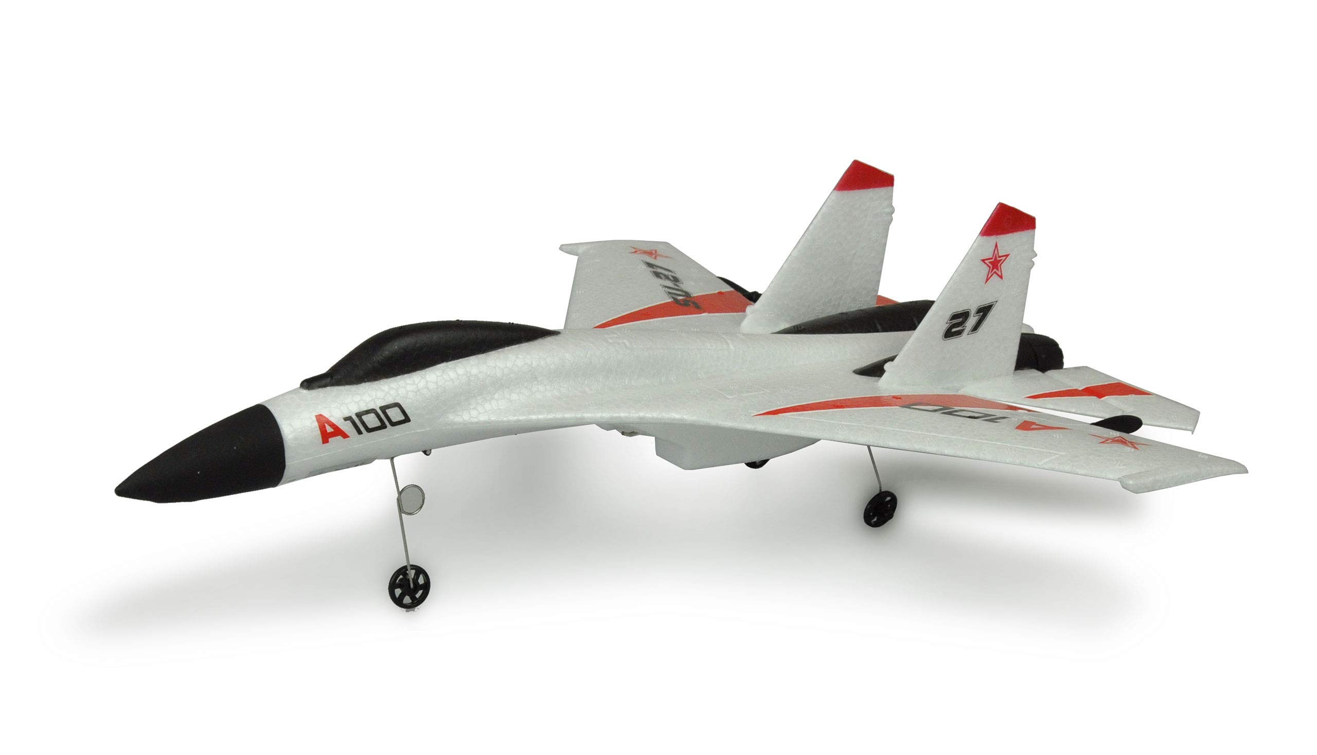 Amewi 24089 SU-27 RC samolot 3-kanałowy 2,4 GHz RTF żyroskop, czerwony
