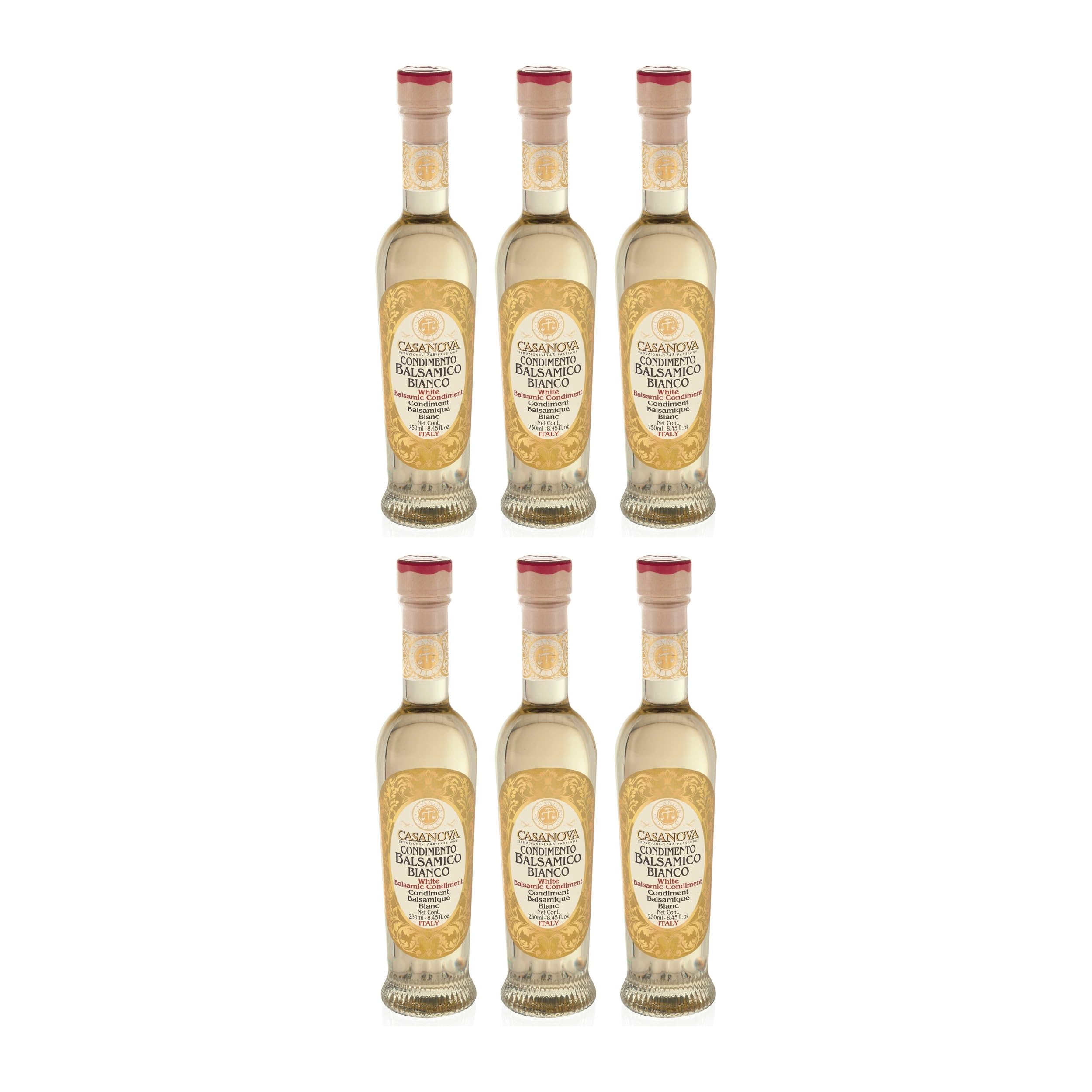 CASANOVA Condimento Balsamico Essig Weiss Italien inkl. FeinWert E-Book (6 x 250 ml)
