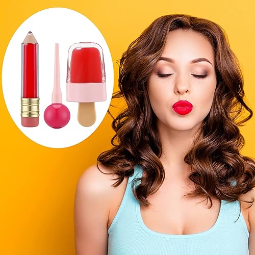 Miniatura 6 de Juego de 28 tubos de brillo de labios vacíos, 8 tubos de bálsamo labial en forma de helado, 8 recipientes de brillo labial en forma de lápiz, 8