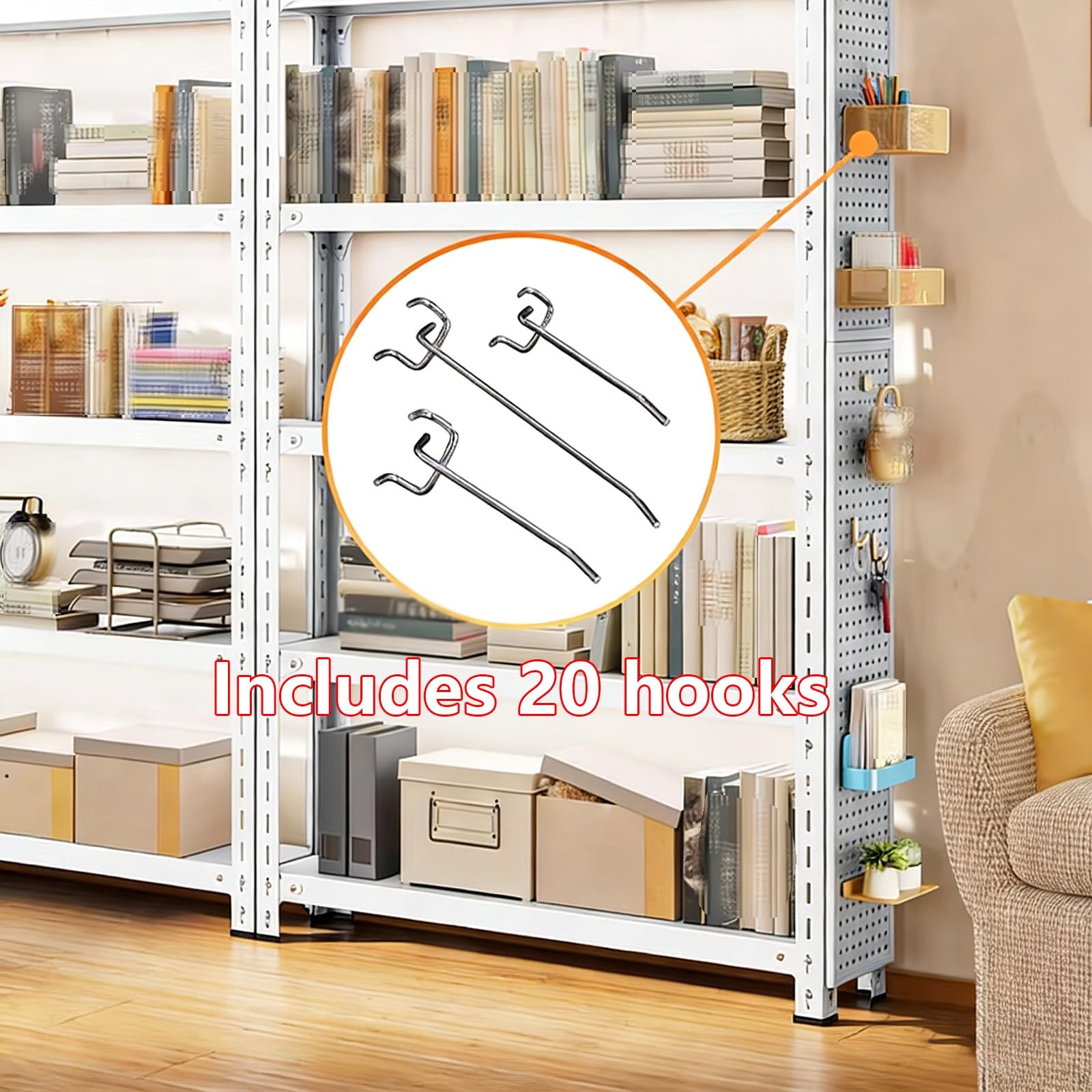 Scaffalatura Metallo Scaffali in Metallo Materiale in Acciaio Laminato a Freddo Pannelli Laterali Forati Adatto per Uffici, Camere da Letto e Lavanderie(Black,50 * 20 * 120cm)