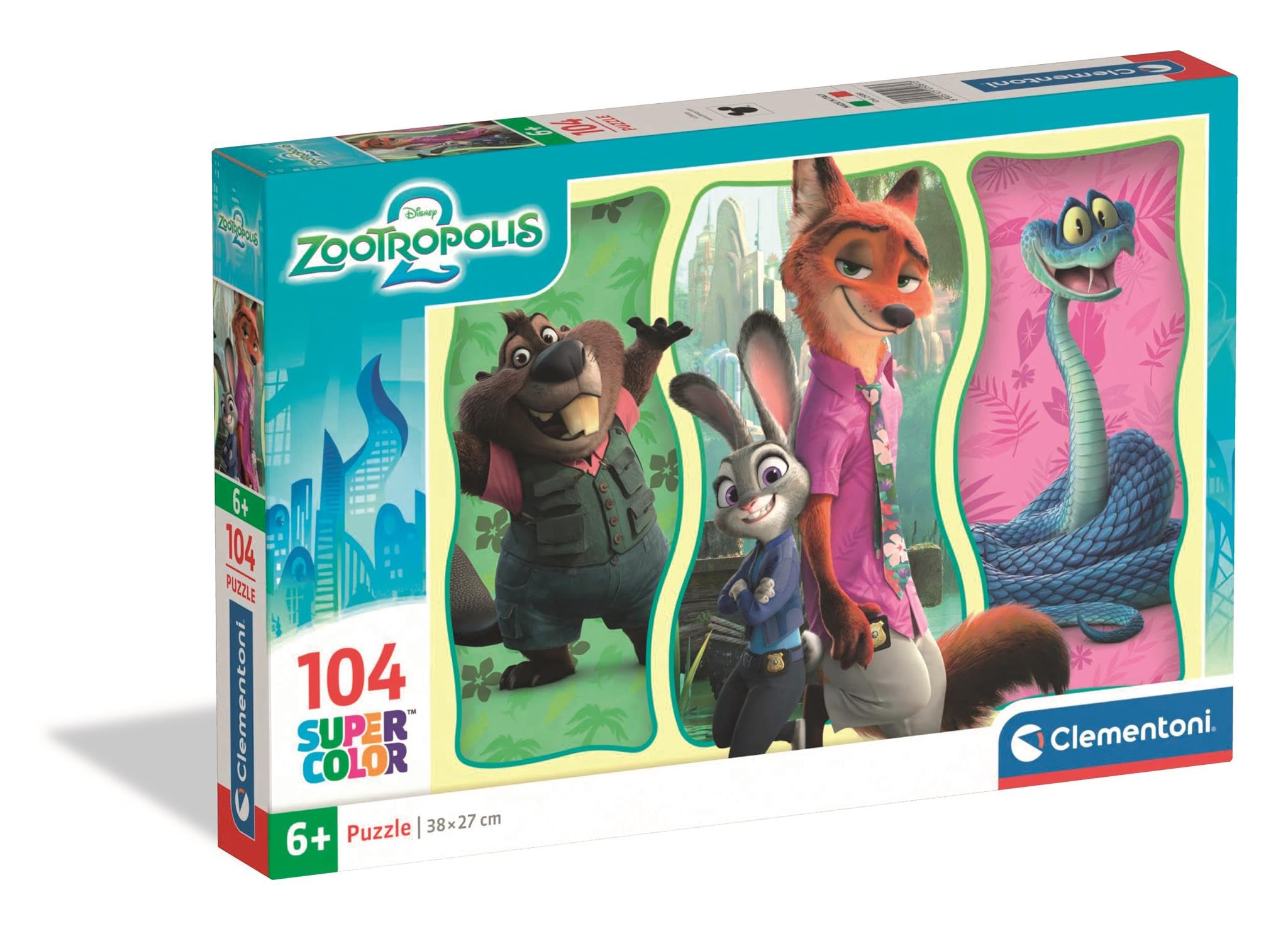 Clementoni Puzzle 104 pieces Zootopia 2, Puzzle for Children 6+ Years, Made in Italy, 25081