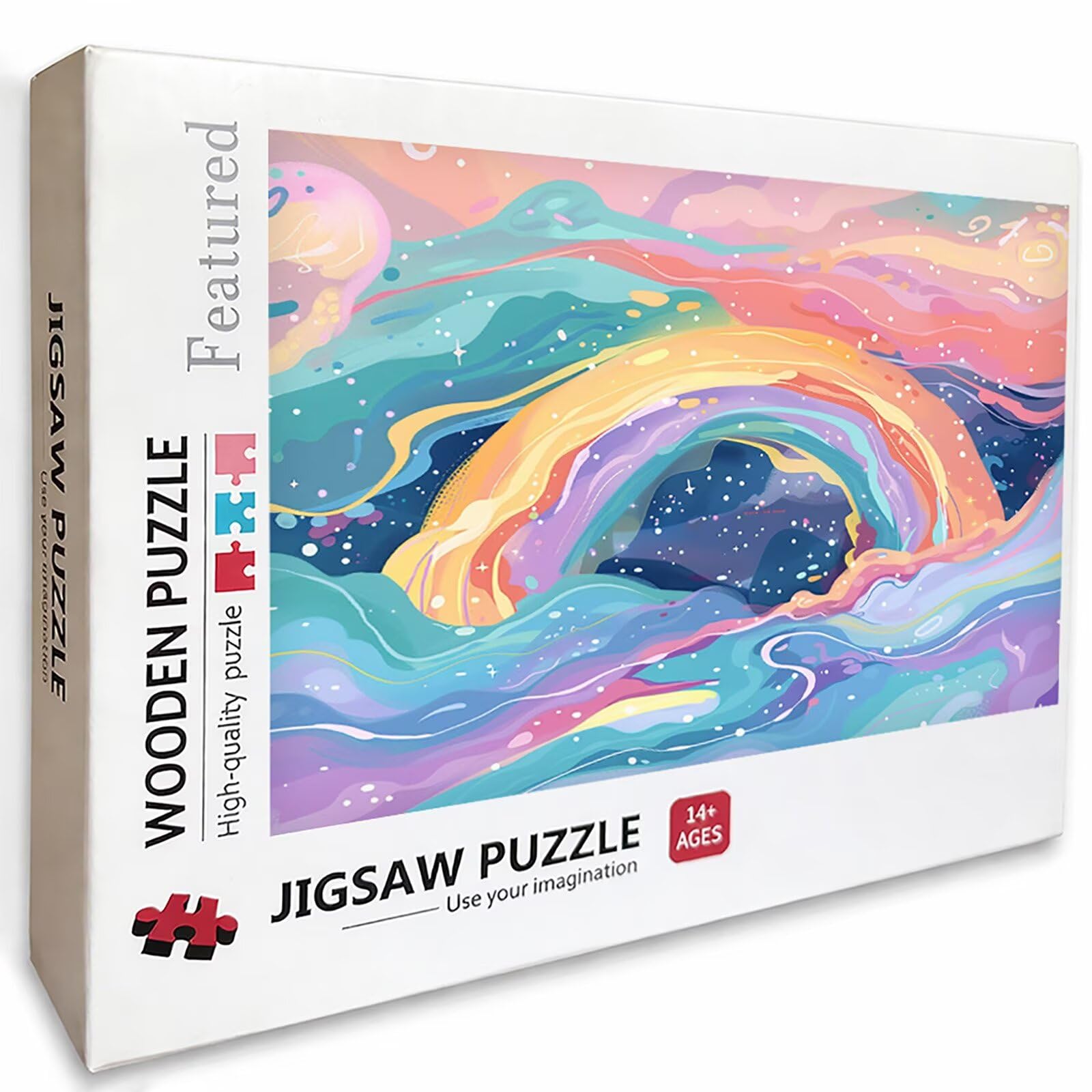 I-5352 kolorowe drewniane puzzle, abstrakcyjne puzzle, 4000 elementów, dla dorosłych, z pudełkiem, edukacyjna, wymagająca gra, prezenty dla nastolatków, łatwe do odróżnienia, 141 x 87 cm, dekoracja