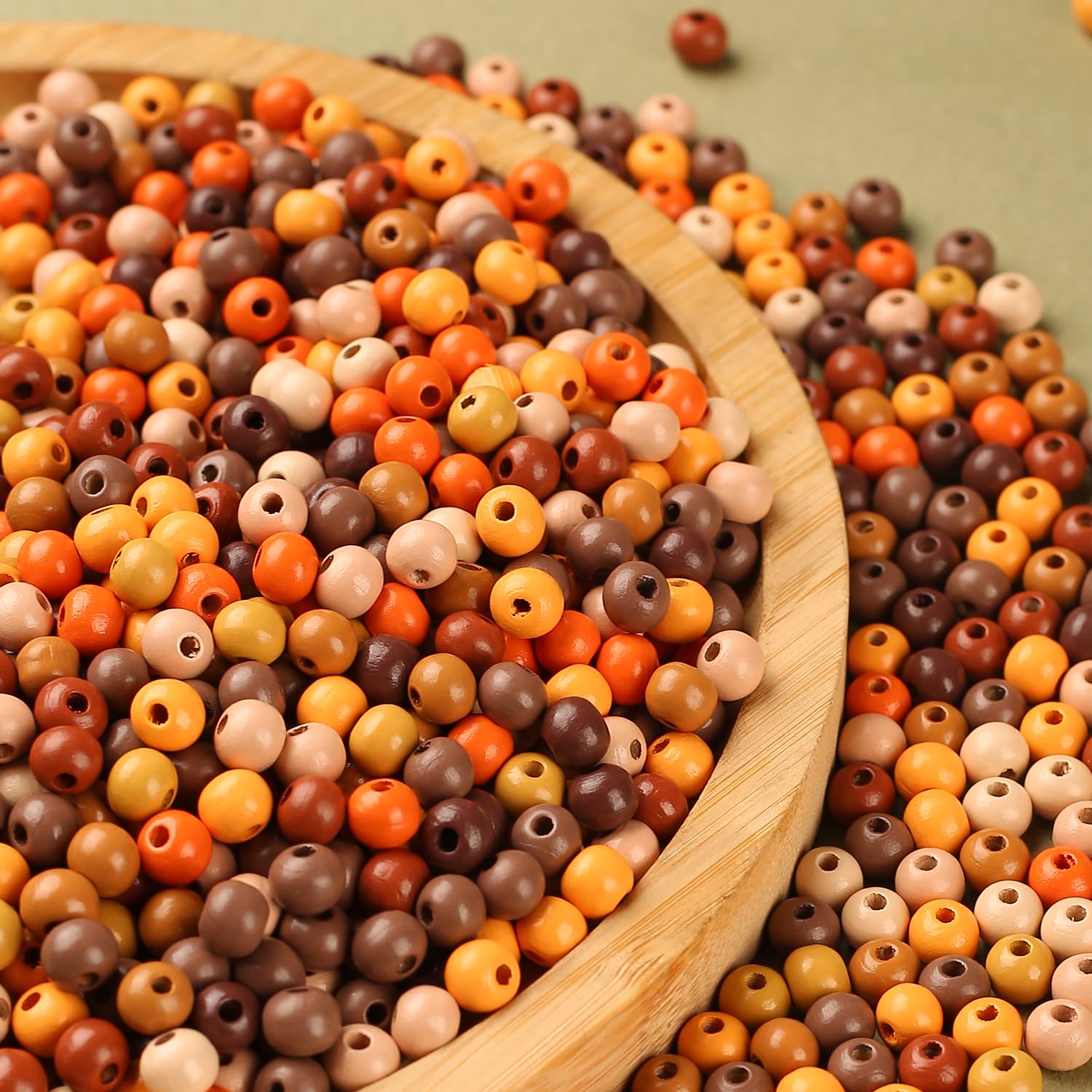 ToBeIT 1000Pcs Assorted Color Wooden Beads 8mm Round Brown Wood Bead  Farmhouse Natural Wood Bead Boho Painted Hole Round Wooden Spacer Beads for  DIY