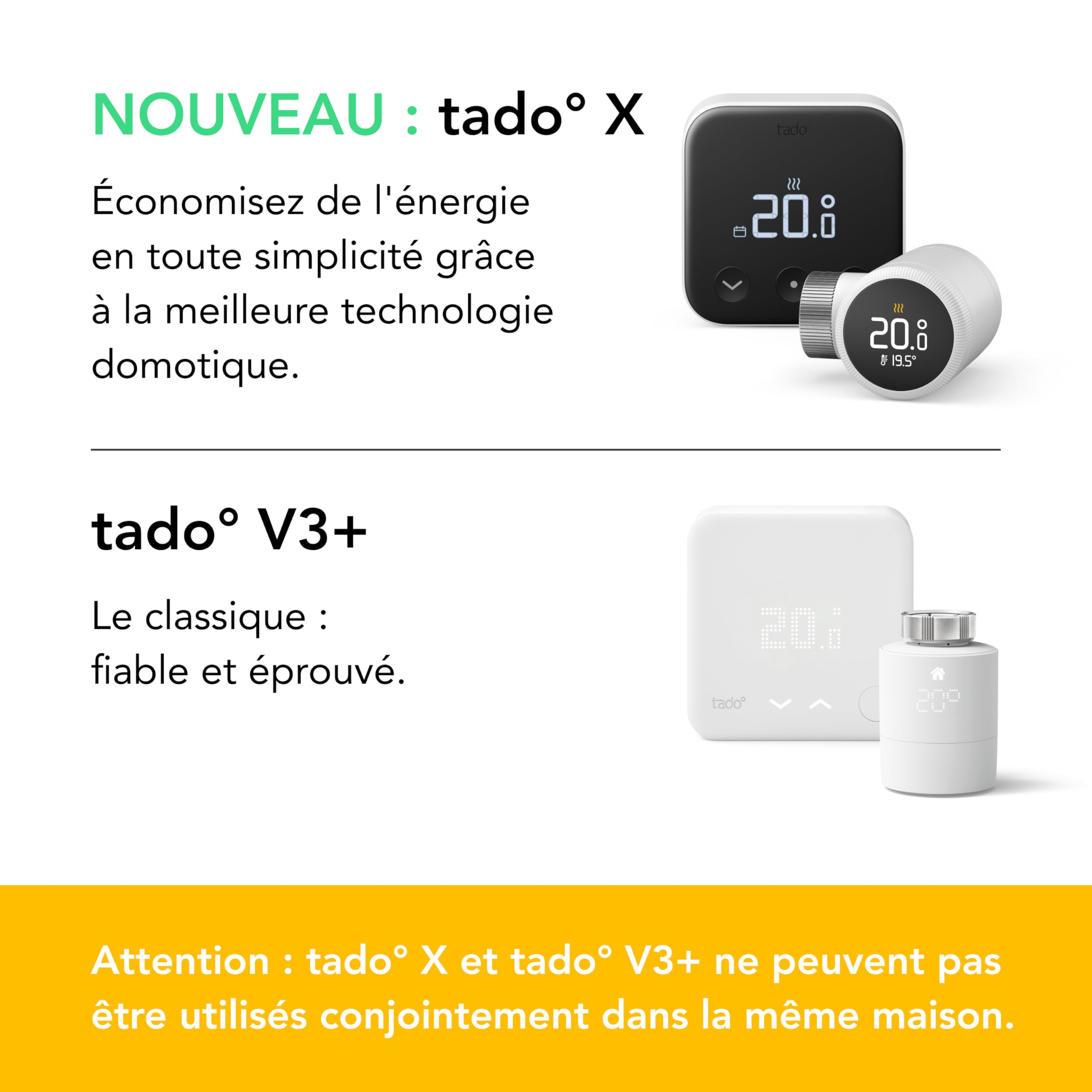 tado° Capteur de température radio X, accessoire pour le smart thermostat X, pour une gestion optimale du radiateur, installation DIY simple, pas compatible avec tado° V3+ | Accessoire pour smart thermostat X, Gestion optimale du radiateur, Installation D