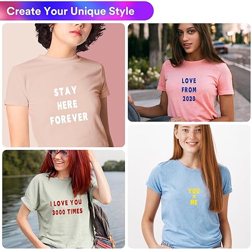 Miniatura 4 de 10 hojas, 1660 letras y números para planchar, de 1 pulgada, 5 colores de letras de vinilo con letras de transferencia de calor de la A a la Z,