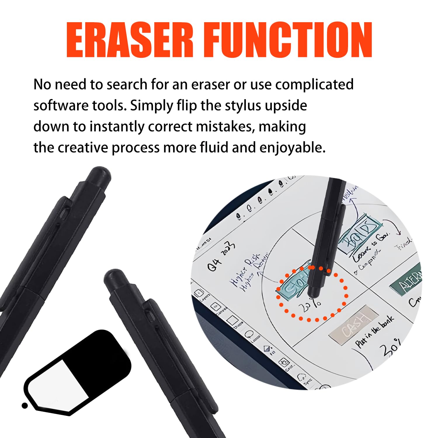 4096 Penna con gomma per BOOX Pen 2/3 compatibile con Note Air 3C, 3B/W, Note Air 2/2 Plus e Tab Ultra C Pro per BOOX Tablet Go 10.3