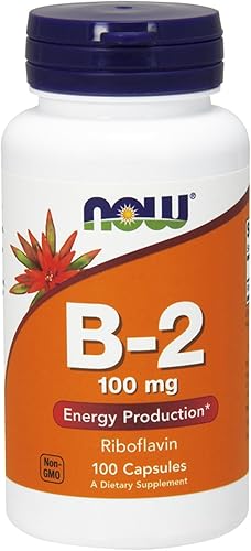Now Foods, Paquete de 2 B-2, 100 mg, 100 cápsulas, NOW Foods