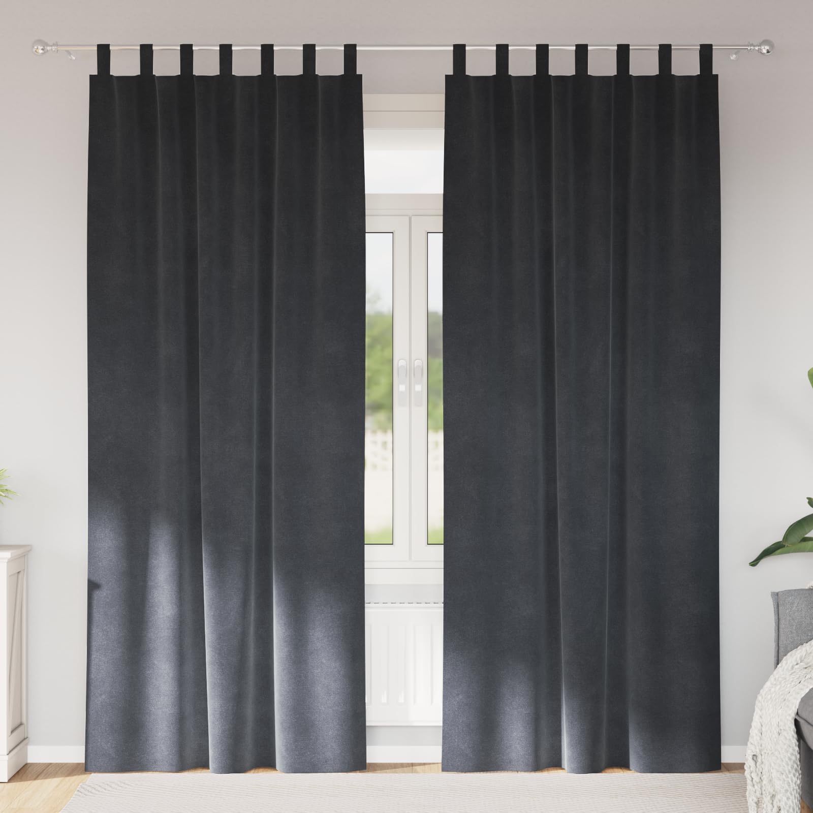 Rideaux occultants pour chambre lot de 2 panneaux gris clair ambiance velours moderne