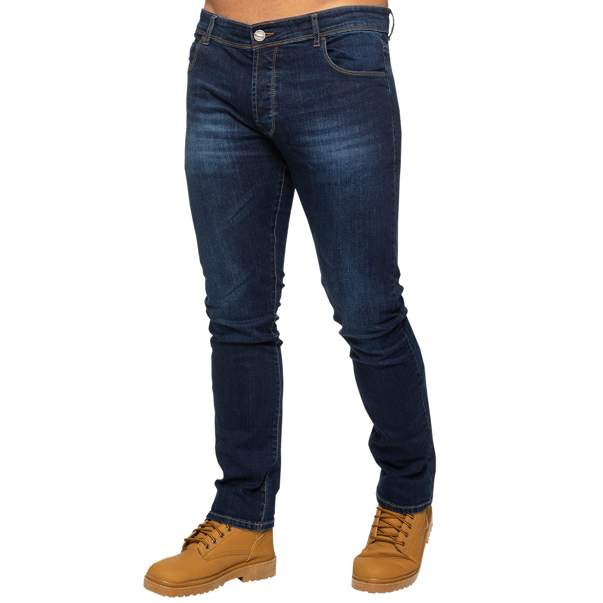 ENZO Mens Skinny Slim Fit Stretch Denim Retro Jeans Pants Trousers