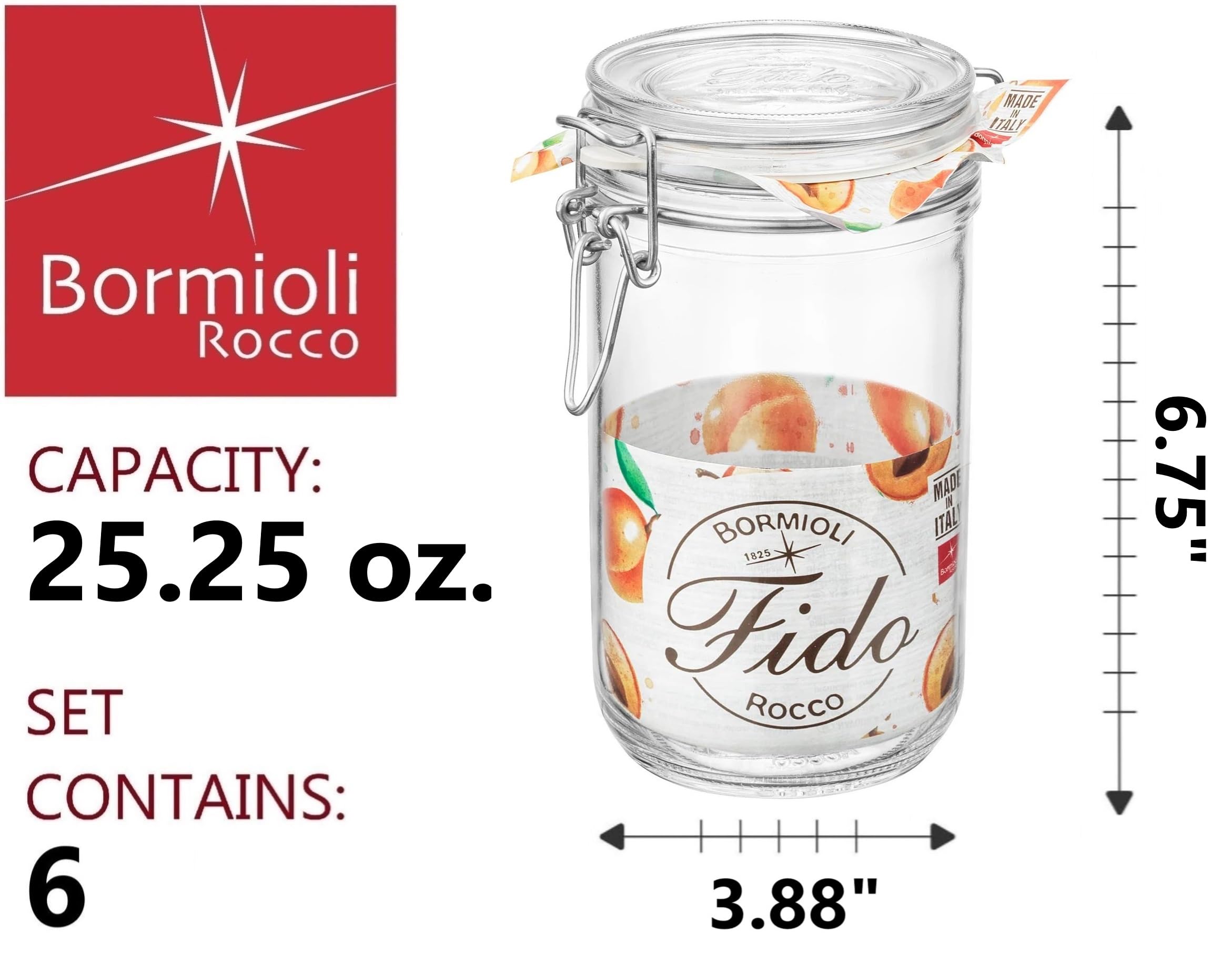 Bormioli Rocco 10FL30000205FL10 - Juego de tarros de cristal transparente