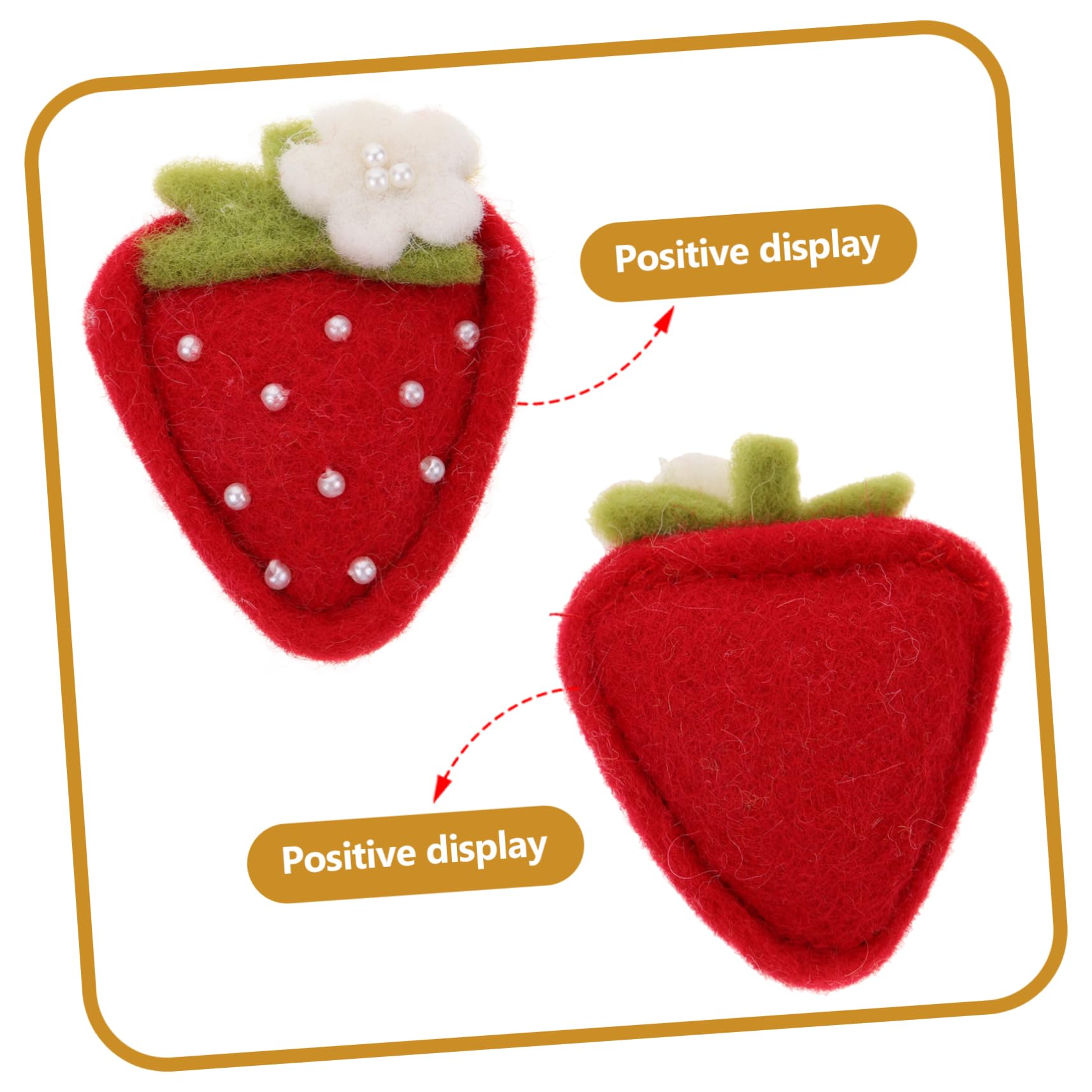 VILLCASE 2pcs Felt Strawberry Ornament Decorative Wall Decor for Home Handmade Crafts