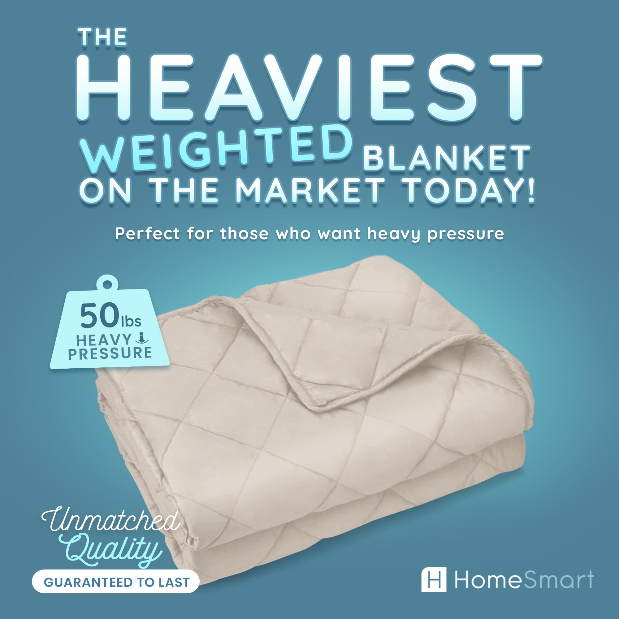 HomeSmart Products Weighted Blanket King Size 50lbs 88x104 The